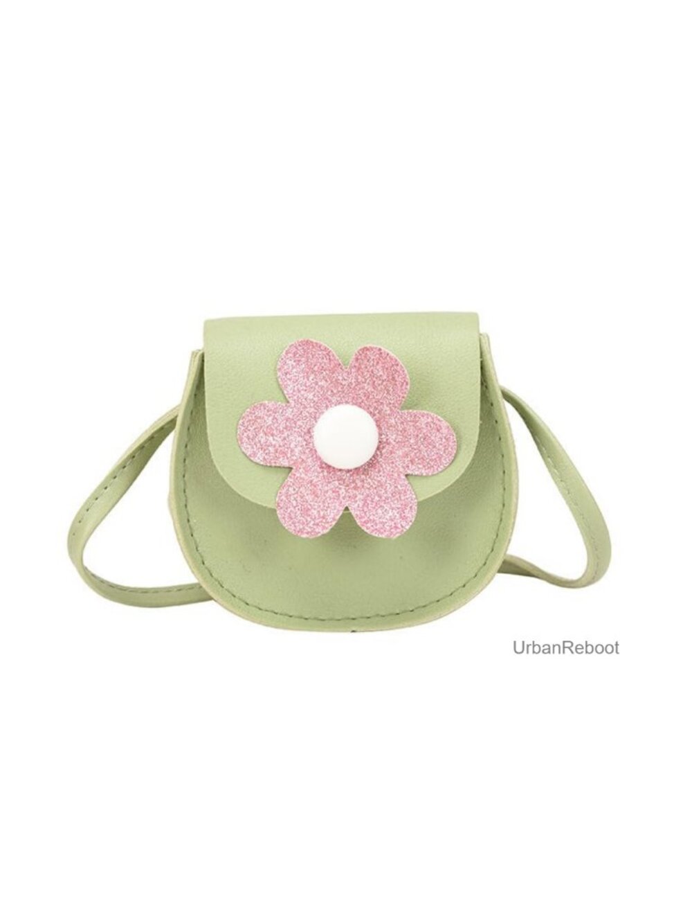 Mini Crossbody Bag Floral PU Leather Saddle Purse for Girls